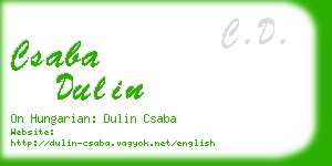 csaba dulin business card